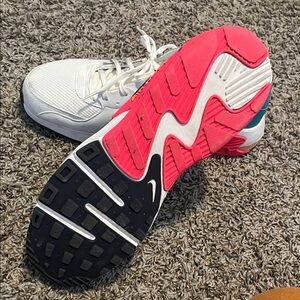 Nike White and Pink Air Max